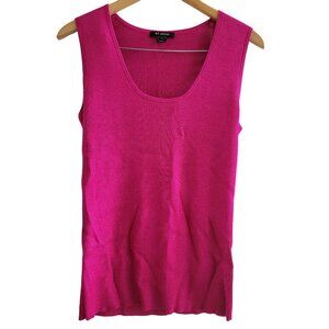 St John Collection Pink Wool blend ribbed sleeveless top size Medium career